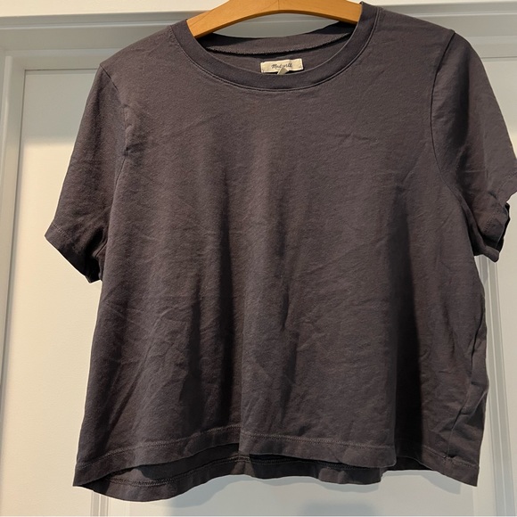 Madewell Gray Cropped T-Shirt Size Large - Picture 8 of 8